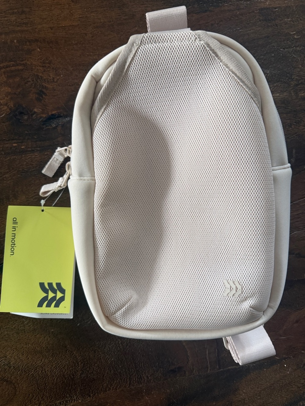 all in motion Light Beige Mesh Sling Bag
